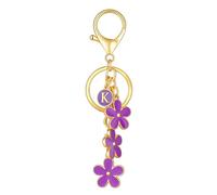 GrueGard Llavero Flor Bonito, Colgante para Bolso Mujer, Charm Floral para Bolsos, Keychain Ligero para Mochila y Llaves de Coche (Purple)
