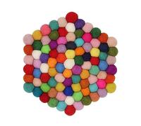 Grült Home Salvamanteles - Salvamanteles de fieltro para tazas, ollas, sartenes y tazas, fieltro a mano en Nepal (Multicolor, Hexagonal, 20 cm)