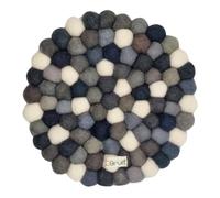 Grült Home Salvamanteles - Salvamanteles de fieltro para tazas, ollas, sartenes y tazas fieltro a mano en Nepal (gris, círculo 20 cm)