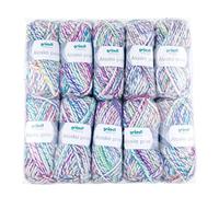 Gründl Alaska Print (Hilo para tricotar y Hacer Ganchillo con carácter lanoso Hecho de 80% poliacrílico y 20% Lana, 100 g / 75 m, tamaño de Aguja: 10-12, 10 x 100 g), Color Carneval