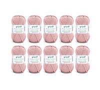 Gründl Baby Cotton - Ovillo de lana para tejer y hacer ganchillo, 50% algodón, 50% poliacrílico, resistente y fácil de limpiar, 50 g/140 m, grosor de la aguja: 3,5-4,5, 10 x 50 g, melocotón