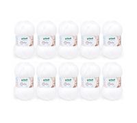 Gründl Baby uni Hilo de calceta/ganchillo 10 x 50 g, Blanco