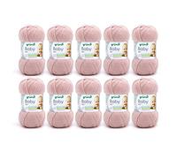 Gründl Baby uni hilo de calceta/ganchillo (compuesta por un 70% de poliacrílico y un 30% de poliamida, 50 g / 150 m, tamaño de aguja: 3,5-4,5, 10 x 50 g), Rosado oscuro