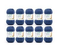 Gründl Baby uni hilo de calceta/ganchillo (compuesta por un 70% de poliacrílico y un 30% de poliamida, 50 g / 150 m, tamaño de aguja: 3,5-4,5, 10 x 50 g), jeans color