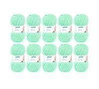 Gründl Baby uni hilo de calceta/ganchillo (resistente y de fácil cuidado, compuesta por un 70% de poliacrílico y un 30% de poliamida, 50 g / 150 m, tamaño de aguja: 3,5-4,5, 10 x 50 g), menta