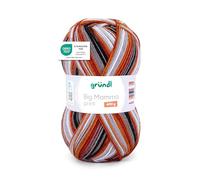 Gründl Lana Big Mamma Print - Lana XXL para tejer - ovillo grande de 400 g / 1040 m - lana con degradado de color 100% poliacrílico - kürbis-feuerrot-hellgrau-anthrazit-weiß