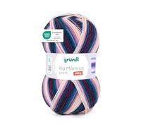 Gründl Big Mamma Print - Lana XXL para tejer - ovillo grande de 400 g / 1040 m - lana con degradado de color 100% poliacrílico - flieder-petrol-purpur-pfirsich-weiß