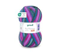 Gründl Big Mamma Print - Lana XXL para tejer - ovillo grande de 400 g / 1040 m - lana con degradado de color 100% poliacrílico - magenta-azurblau-taubenblau-flaschengrün