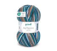 Gründl Lana para Tejer y Hacer Crochet Big Mamma Print Hilo, Acrílico, Mezcla de Azul Y Marrón, 1040