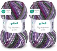 Gründl Big Mamma Print - Ovillo de lana (400 g, 1040 m, 100% poliacrílico) (Paquete de 2)