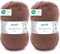 Gründl Big Mamma uni (hilo para calcetar y ganchillo con carácter de lana de 100% poliacrílico, 400 g / 1040 m, tamaño de aguja: 3,5-4,5, 1 × 400 g), Cappucino (Paquete de 2)
