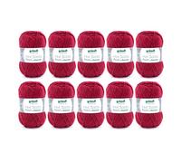 Gründl Calcetines Hot Socks Pearl de Lana Lisa (Lana de calcetín Suave de 75% de Lana Merina, 20% de Poliamida, 5% de Cachemira, 50 g / 200 m, tamaño de Aguja: 2,5-3, 10 x 50 g), Cereza