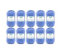 Gründl Calcetines Hot Socks Pearl de Lana Lisa (Lana de calcetín Suave de 75% de Lana Merino, 20% de Poliamida, 5% de Cachemira, 50 g / 200 m, tamaño de Aguja: 2,5-3, 10 x 50 g), Azul