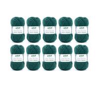 Gründl Calcetines Hot Socks Pearl de Punto de Lana Liso (Lana de calcetín Suave de 75% de Lana Merina, 20% de Poliamida, 5% de Cachemira, 50 g / 200 m, tamaño de Aguja: 2,5-3, 10 x 50 g), Spruce