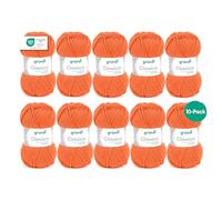 Gründl Classico - Lana gruesa para tejer y ganchillo - Hilo de punto suave y agradable para la piel - 50% lana merino, 50% poliacrílico - 10 ovillos de 50 g / 120 m - Agujas 3,5-4,5 mm -Naranja