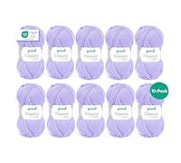 Gründl Classico - Lana gruesa para tejer y ganchillo - Hilo de punto suave y agradable para la piel - 50% lana merino, 50% poliacrílico - 10 ovillos de 50 g / 120 m - Agujas 3,5-4,5 mm -Lila