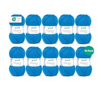 Gründl Classico - Lana gruesa para tejer y ganchillo - Hilo de punto suave y agradable para la piel - 50% lana merino, 50% poliacrílico - 10 ovillos de 50 g / 120 m - Agujas 3,5-4,5 mm -Azul