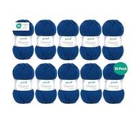 Gründl Classico - Lana gruesa para tejer y ganchillo - Hilo de punto suave y agradable para la piel - 50% lana merino, 50% poliacrílico - 10 ovillos de 50 g / 120 m - Agujas 3,5-4,5 mm -Azul marino