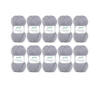 Gründl Classico - Lana gruesa para tejer y ganchillo - Hilo de punto suave y agradable para la piel - 50% lana merino, 50% poliacrílico - 10 ovillos de 50 g / 120 m - Agujas 3,5-4,5 mm -Antracita