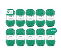 Gründl Classico - Lana gruesa para tejer y ganchillo - Hilo de punto suave y agradable para la piel - 50% lana merino, 50% poliacrílico - 10 ovillos de 50 g / 120 m - Agujas 3,5-4,5 mm -Verde hoja