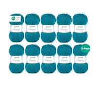 Gründl Classico - Lana gruesa para tejer y ganchillo - Hilo de punto suave y agradable para la piel - 50% lana merino, 50% poliacrílico - 10 ovillos de 50 g / 120 m - Agujas 3,5-4,5 mm -Petróleo