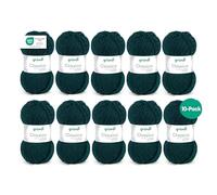 Gründl Classico - Lana gruesa para tejer y ganchillo - Hilo de punto suave y agradable para la piel - 50% lana merino, 50% poliacrílico - 10 ovillos de 50 g / 120 m - Agujas 3,5-4,5 mm -Verde abeto