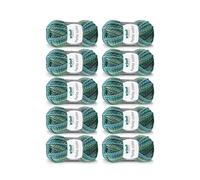 Gründl Color Perla (100% poliéster, 100 g / 90 m, tamaño de la Aguja: 8-9, 10 x 100 g), Hilo de Lana Enrollado a Mano, Mezcla de petróleo y Violeta