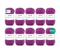 Gründl Cotton Fun (algodón para ganchillo, juego de ganchillo, hilo suave de algodón 100%, certificado OEKO-TEX, 50 g/115 m, tamaño de aguja: 3-4, 10 ovillos de 50 g), Purple