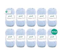 Gründl Cotton Fun (algodón para ganchillo, juego de ganchillo, hilo suave de algodón 100%, certificado OEKO-TEX, 50 g/115 m, tamaño de aguja: 3-4, 10 ovillos de 50 g), bebe azul