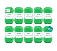 Gründl Cotton Fun (Hilo Suave 100% algodón, Certificado Oeko-Tex, g/115 m, tamaño de Aguja: 3-4, 1 Ovillo de 50 g), Verde Rana, One Size, 1150
