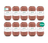 Gründl Cotton Fun (algodón para Ganchillo, Juego de Ganchillo, Hilo Suave de algodón 100%, Certificado Oeko-Tex, 50 g/115 m, tamaño de Aguja: 3-4, 10 ovillos de 50 g), Nougat