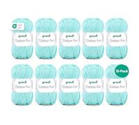 Gründl Cotton Fun (algodón para ganchillo, juego de ganchillo, hilo suave de algodón 100%, certificado OEKO-TEX, 50 g/115 m, tamaño de aguja: 3-4, 10 ovillos de 50 g), menta