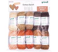 Gründl lana Cotton Quick Mini Shades conjunto para tejer y ganchillo de 100% algodón 10 x 15 g, 15 g /37 m, marrón