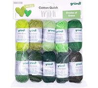 Gründl lana Cotton Quick Mini Shades conjunto para tejer y ganchillo de 100% algodón 10 x 15 g, 15 g /37 m, verde