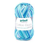 Gründl Cotton Quick Print Hilo, Algodón, Aqua Multicolor, ca. 225 m