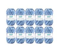 Gründl Cotton Quick Print (hilo de colores de 100% algodón, con certificación OEKO-TEX, 50 g / 125 m, tamaño de aguja: 3-4, 10 × 50 g), azul-marino-gris-mezcla
