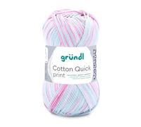 Gründl Cotton Quick Print Hilo, Rosado-Menta-Blanco-Mix Color, ca. 225 m