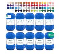 Gründl Cotton Quick Uni, 10 ovillos (Hilo de Color 100%, Certificado Oeko-Tex, 50 g / 125 m, tamaño de Aguja: 3-4, 10 x 50 g), Azul Real, Algodón, Royalblau, Talla única, 220