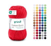 Gründl Cotton Quick Uni Hilo 1 ovillos 50 g, rojo fuego