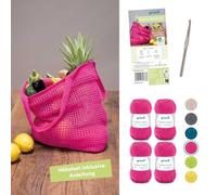 Gründl Cotton Quick Uni - Kit de lana para ganchillo (4 x 50 g/125 m, 100% algodón), color rosa