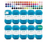 Gründl Cotton Quick Uni Strickgarn/Häkelgarn, 10 Knäuel to 50 g (farbenfrohes Garn aus 100% Baumwolle, OEKO-TEX zertifiert, 50 g / 125 m, Nadelstärke: 3-4, 10 ovillos), Petrol