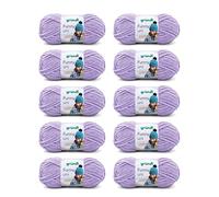 Gründl Funny uni lana aterciopelada para tejer, hilo de chenilla suave hecho de 100% poliéster, 10 x 100 g / 120 m, tamaño de aguja: 5-6, lavanda