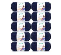 Gründl Happy Uni, 10 Knäuel à 100 g (Hilo de Lana para Tejer y Hacer Ganchillo, antipilling, 250 m, tamaño de Aguja: 4-5, 10 x 100 g), Azul Marino, 100% poliacrílico, One Size, 1000