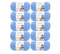Gründl Happy Uni (Hilo de Lana para Tejer y Hacer Ganchillo de 100% poliacrílico, antipilling, 100 g / 250 m, tamaño de Aguja: 4-5, 10 x 100 g), Azul Claro