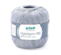 Gründl Hilo Crochet Häkelgarn 100, Gris Claro, 566 m