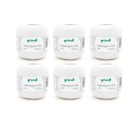 Gründl Hilo de ganchillo 100 Monocromo – algodón mercerizado 100% 6×100 g (566 m) Blanco