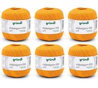 Gründl Hilo de ganchillo 100 6 × 100 g, Naranja