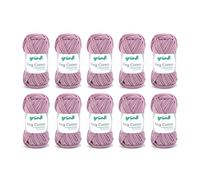 Gründl King Cotton (filato per maglieria e uncinetto morbido e voluminoso in 55% poliacrilico e 45% cotone, 50 g / 78 m, misura dell'ago: 6-7, 10 x 50 g), rosa