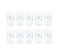 Gründl King Cotton (filato per maglieria e uncinetto morbido e voluminoso in 55% poliacrilico e 45% cotone, 50 g / 78 m, misura dell'ago: 6-7, 10 x 50 g), bianco