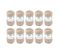 Gründl King Cotton (Hilo de Punto y Ganchillo Suave y voluminoso Hecho de 55% de poliacrílico y 45% de algodón, 50 g / 78 m, tamaño de Aguja: 6-7, 10 x 50 g), Arena